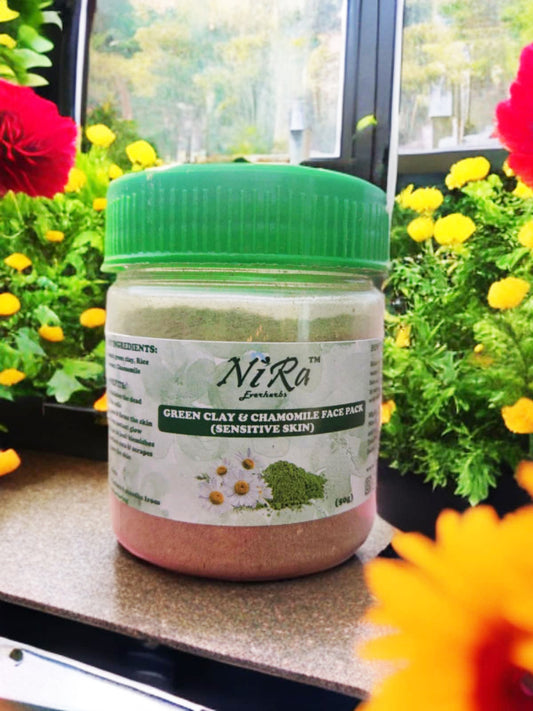 Green Clay and Chamomile Face Pack , Sensitive skin (50g)